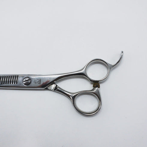 【ヒカリシザーズHIKARI光シザーHIKARI SCISSORS】6032 オフセット シザー セニング 美容ハサミ すきばさみ 美容師 理容師 約40% 右利き 6インチ 中古 sc1001
