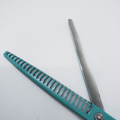 美品【BEARDS】MAVIE ROBIN's EGG BLUEブレンディング トリミングシザー オフセット 右利き トリマー ペット 7.5インチ 中古 sc1046