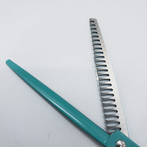 美品【BEARDS】MAVIE ROBIN's EGG BLUEブレンディング トリミングシザー オフセット 右利き トリマー ペット 7.5インチ 中古 sc1046