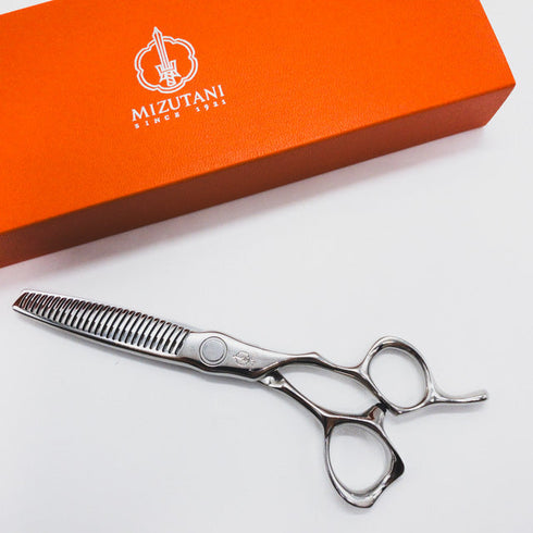 美品【ミズタニシザーズ ミズタニシザーMIZUTANI SCISSORS】CROSSOVER THINNING CT-125 正刃 オフセット シザー セニング 美容ハサミ すきばさみ 美容師 理容師 約20~25% 右利き 5.8インチ 中古 sc1049