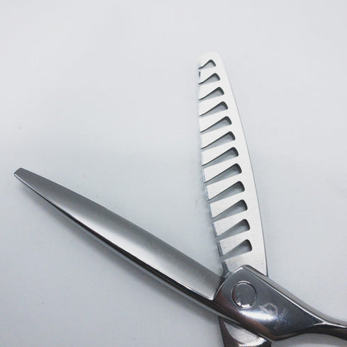 【ミズタニシザーズ ミズタニシザーMIZUTANI SCISSORS】SCHOREM MASTER 12シュコーラムマスター オフセット シザー セニング 美容ハサミ すきばさみ 美容師 理容師 約35~45% 右利き 6インチ 中古 sc1081