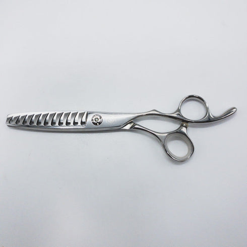 美品【MERITメリット山神剣】air cjn オフセット シザー セニング 美容ハサミ すきばさみ 美容師 理容師 約20% 右利き 6インチ 中古 sc1086