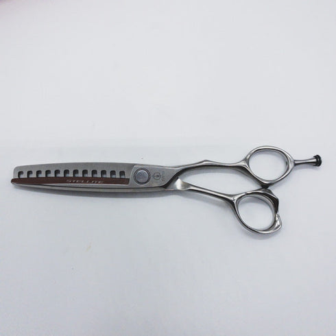 【ミズタニシザーズ ミズタニシザーMIZUTANI SCISSORS】STELLITE alloy 231ステライトアロイ逆刃 オフセット シザー セニング 美容ハサミ すきばさみ 美容師 理容師 約25~30% 右利き 6.1インチ 中古 sc1089