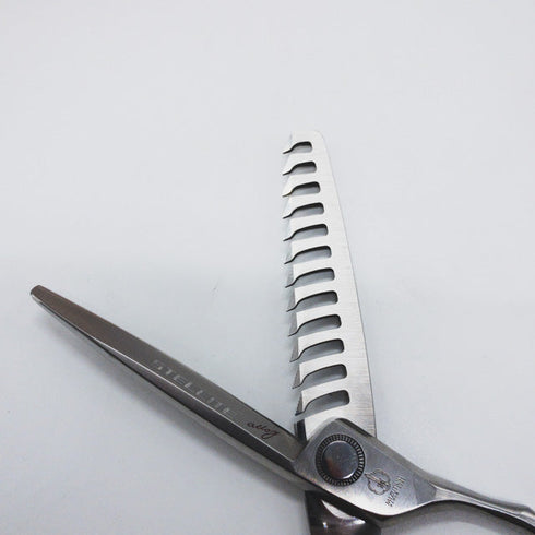 【ミズタニシザーズ ミズタニシザーMIZUTANI SCISSORS】STELLITE alloy 231ステライトアロイ逆刃 オフセット シザー セニング 美容ハサミ すきばさみ 美容師 理容師 約25~30% 右利き 6.1インチ 中古 sc1089