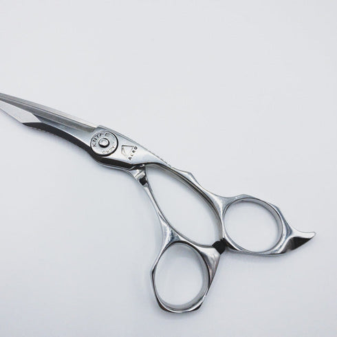 【ミズタニシザーズ ミズタニシザーMIZUTANI SCISSORS】ACRO KNIFEアクロナイフシザー オフセット理容 美容ハサミ 右利き 5.8インチ 中古 sc110