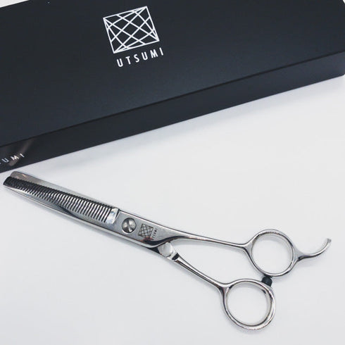 新品未使用【内海ウツミUTSUMI】PT40 トリミングシザー 右利き セニング トリマー ペット 6.5インチ 中古 sc1284