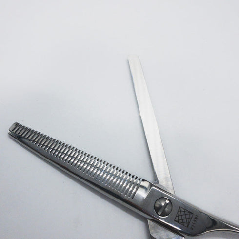 新品未使用【内海ウツミUTSUMI】PT40 トリミングシザー 右利き セニング トリマー ペット 6.5インチ 中古 sc1284