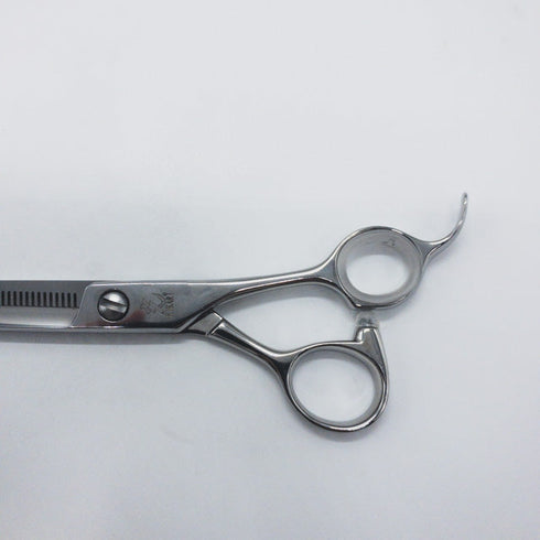 美品【ヒカリシザーズHIKARI光シザーHIKARI SCISSORS】TRENDY3 734 逆刃 オフセット シザー セニング 美容ハサミ すきばさみ 美容師 理容師 約10% 右利き 6インチ 中古 sc1130