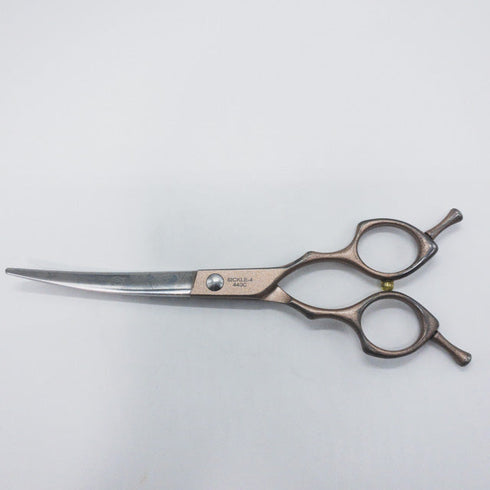 【SVANS.スバンス】SICKLE-4カラフル カーブ トリミングシザー メガネ 右利き トリマー ペット 6.5インチ 中古 sc1140