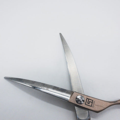 【SVANS.スバンス】SICKLE-4カラフル カーブ トリミングシザー メガネ 右利き トリマー ペット 6.5インチ 中古 sc1140