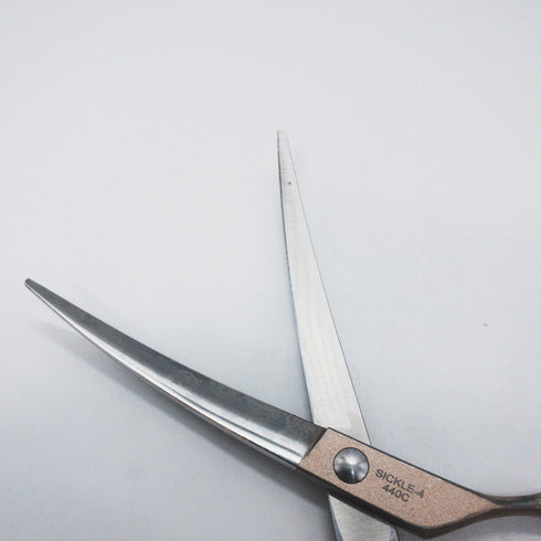 【SVANS.スバンス】SICKLE-4カラフル カーブ トリミングシザー メガネ 右利き トリマー ペット 6.5インチ 中古 sc1140