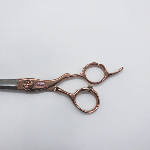 新品同様【YAGYU柳生】GH-Air55Rピンクゴールド シザー オフセット 理容 美容ハサミ 美容師 理容師 右利き 5.5インチ 中古 sc1182