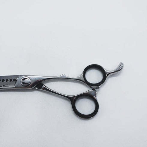 美品【マック シザーBMAC】FT-6017B/B オフセット シザー セニング 美容ハサミ すきばさみ 美容師 理容師 約55~65% 右利き 6インチ 中古 sc1238