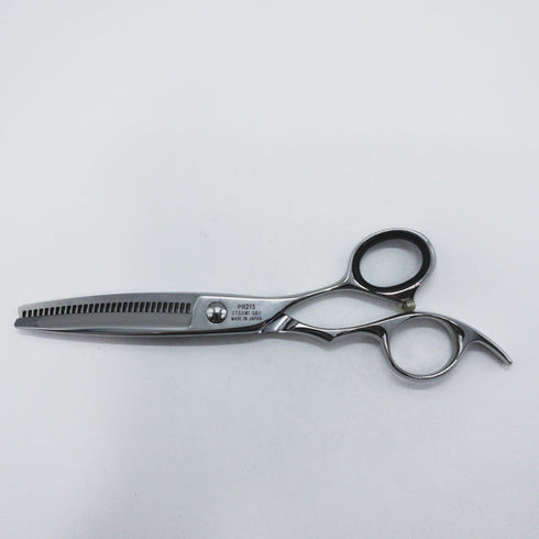 美品【内海ウツミUTSUMI】PR215 オフセット シザー セニング 美容ハサミ すきばさみ 美容師 理容師 約15% 右利き 6インチ 中古 sc1256