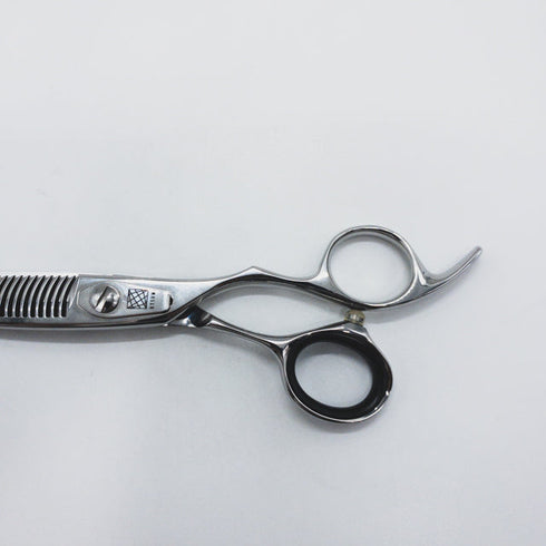 美品【内海ウツミUTSUMI】PR215 オフセット シザー セニング 美容ハサミ すきばさみ 美容師 理容師 約15% 右利き 6インチ 中古 sc1256