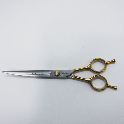 【シルバーラインSilverLine】国民三銃士ノコギリ刃 KUTC700 カーブ トリミングシザー メガネ 右利き トリマー ペット 7インチ 中古 sc1269