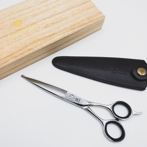 美品【オオカワプロシザーズ オオカワプロシザーOKAWA PRO SCISSORS】SGJ-60A JagⅡシザー メガネ理容 美容ハサミ 美容師 理容師右利き 6インチ 中古 sc136