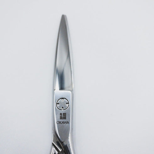 美品【オオカワプロシザーズ オオカワプロシザーOKAWA PRO SCISSORS】SGJ-60A JagⅡシザー メガネ理容 美容ハサミ 美容師 理容師右利き 6インチ 中古 sc136