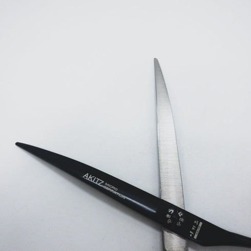 【AKITZあきつ】BX-CVRI-725Mギザ刃カーブ トリミングシザー メガネ 右利き トリマー ペット 7.25インチ 中古 sc1381
