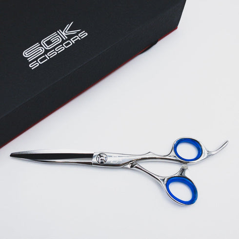 美品【三和技研SANWA SGK】CRM-58シザー オフセット理容 美容ハサミ 右利き 5.9インチ 中古 sc140