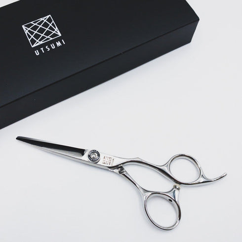 新品未使用【内海ウツミUTSUMI】 U-MIX MX155/40ダマスカス シザー オフセット 理容 美容ハサミ 美容師 理容師 右利き 5.5インチ 中古 sc2277