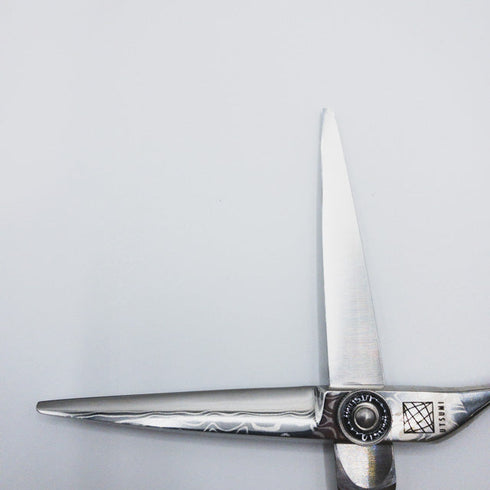 新品未使用【内海ウツミUTSUMI】 U-MIX MX155/40ダマスカス シザー オフセット 理容 美容ハサミ 美容師 理容師 右利き 5.5インチ 中古 sc2277