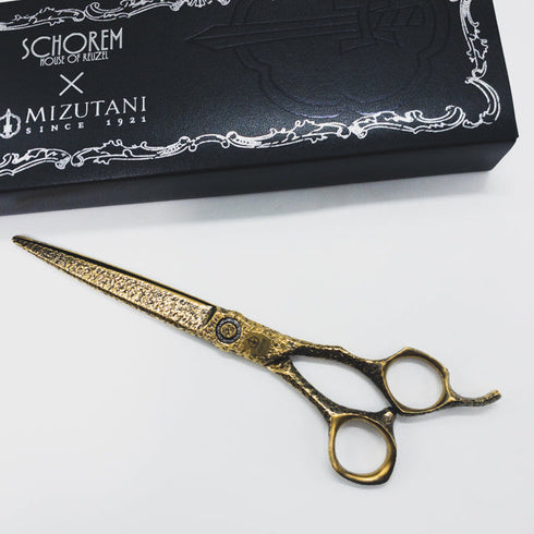 美品【ミズタニシザーズ ミズタニシザーMIZUTANI SCISSORS】SCHOREM MASTER BRUTALIST7.0ブルタリスト シザー オフセット 理容 美容ハサミ 美容師 理容師 右利き 7インチ 中古 sc1487