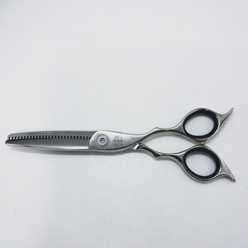 美品【山神剣 YAMAGAMI TSURUGI】AQUA N-MⅡ N-M2 メガネ シザー セニング 美容ハサミ すきばさみ 美容師 理容師 約20% 右利き 6インチ 中古 sc1499