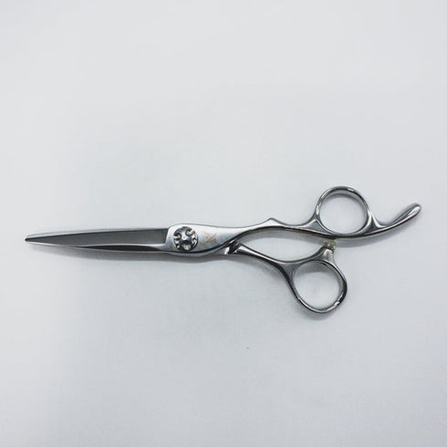 美品【山神剣 YAMAGAMI TSURUGI】AQUA+ N-CJN575 シザー オフセット 理容 美容ハサミ 美容師 理容師 右利き 5.8インチ 中古 sc1513