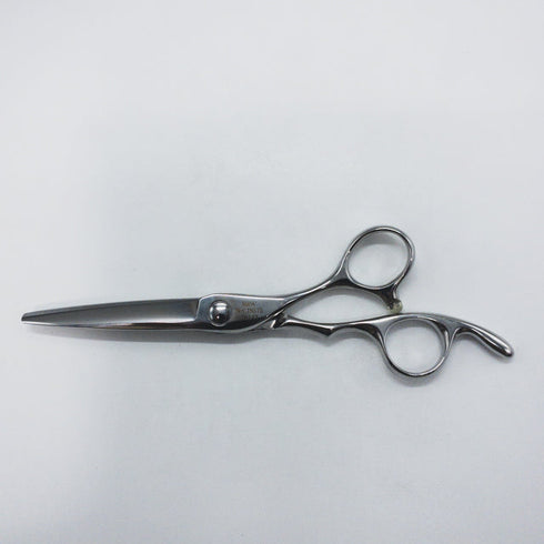 美品【山神剣 YAMAGAMI TSURUGI】AQUA+ N-CJN575 シザー オフセット 理容 美容ハサミ 美容師 理容師 右利き 5.8インチ 中古 sc1513