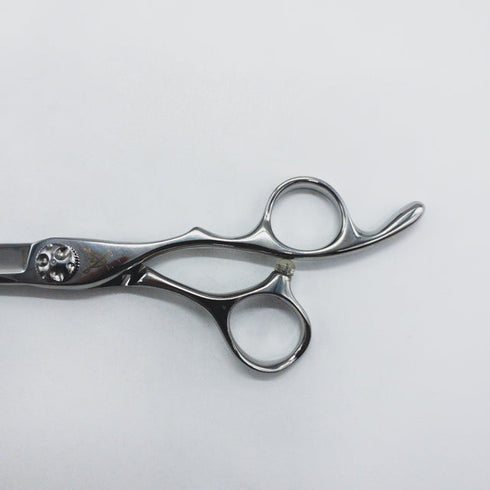 美品【山神剣 YAMAGAMI TSURUGI】AQUA+ N-CJN575 シザー オフセット 理容 美容ハサミ 美容師 理容師 右利き 5.8インチ 中古 sc1513