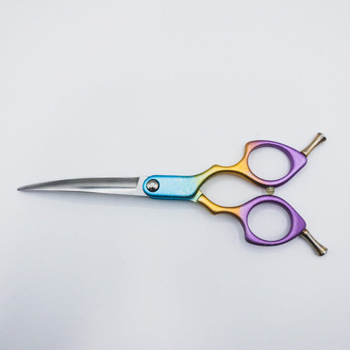 【333dog careドッグケア】グラデーション カーブシザー メガネ トリミング トリマー ペット右利き 6インチ sc153