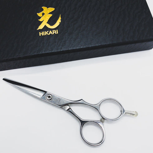【ヒカリシザーズHIKARI光シザーHIKARI SCISSORS】E-2 シザー オフセット 理容 美容ハサミ 美容師 理容師 右利き 5.3インチ 中古 sc1532