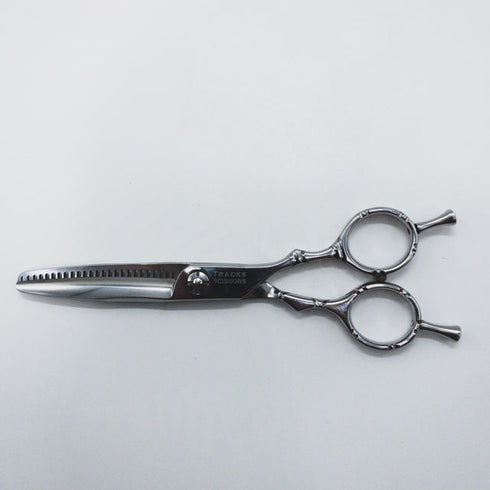 【トラックスシザーズ トラックスシザーTRACKS SCISSORS】KEEP25 メガネ シザー セニング 美容ハサミ すきばさみ 美容師 理容師 約20~25% 右利き 5.8インチ 中古 sc1537