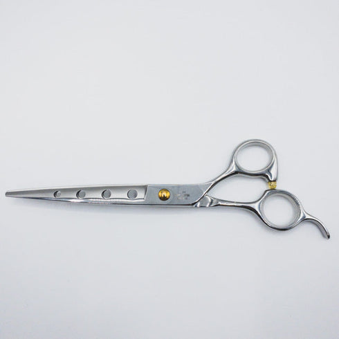 【SilverLineシルバーライン 】穴あきストレートS700 トリミングシザー オフセット 右利き トリマー ペット 7インチ 中古 sc154