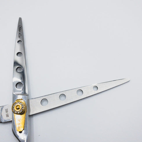 【SilverLineシルバーライン 】穴あきストレートS700 トリミングシザー オフセット 右利き トリマー ペット 7インチ 中古 sc154