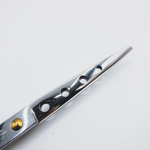 【SilverLineシルバーライン 】穴あきストレートS700 トリミングシザー オフセット 右利き トリマー ペット 7インチ 中古 sc154