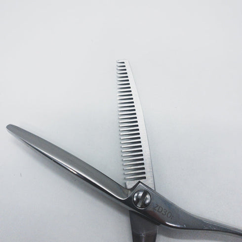 【EZY SCISSORS】ZD30r メガネ シザー セニング 美容ハサミ すきばさみ 美容師 理容師 約20% 右利き 6インチ 中古 sc1558