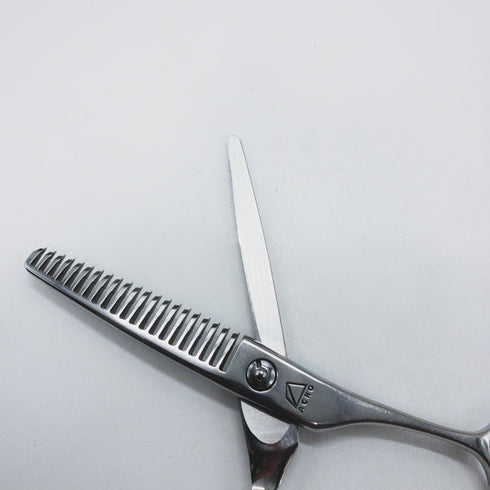 【ミズタニシザーズ ミズタニシザーMIZUTANI SCISSORS】ACRO YURAGI4 メガネ シザー セニング 美容ハサミ すきばさみ 美容師 理容師 約15~20% 右利き 6インチ 中古 sc1569