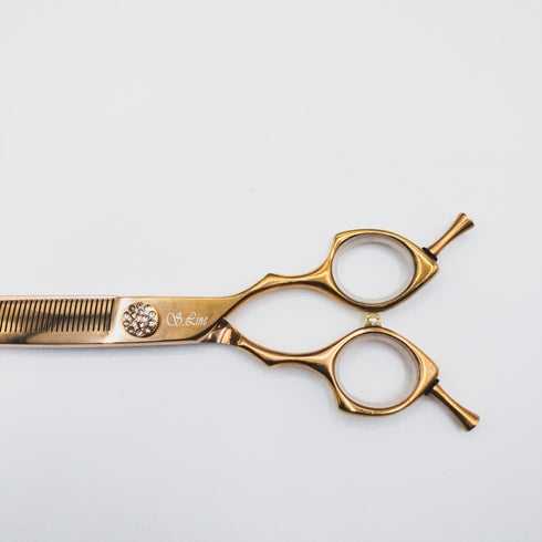 【SilverLineシルバーライン】ERAD7055 消しゴム ゴールド トリミングシザー メガネ 右利き トリマー ペット 7インチ 中古 sc157