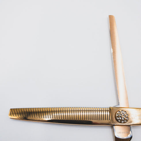 【SilverLineシルバーライン】ERAD7055 消しゴム ゴールド トリミングシザー メガネ 右利き トリマー ペット 7インチ 中古 sc157