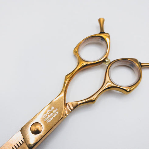 【SilverLineシルバーライン】ERAD7055 消しゴム ゴールド トリミングシザー メガネ 右利き トリマー ペット 7インチ 中古 sc157