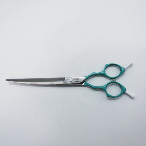 【BEARDS】LOLO-7.5Nパワフルホワイトミントカーブ トリミングシザー メガネ 右利き トリマー ペット 7.5インチ 中古 sc1576