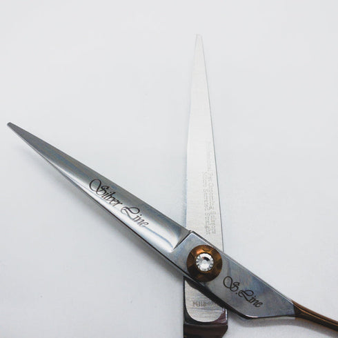 【シルバーラインSilverLine】国民三銃士ノコギリ刃KUTS650 トリミングシザー オフセット 右利き トリマー ペット 6.5インチ 中古 sc1583