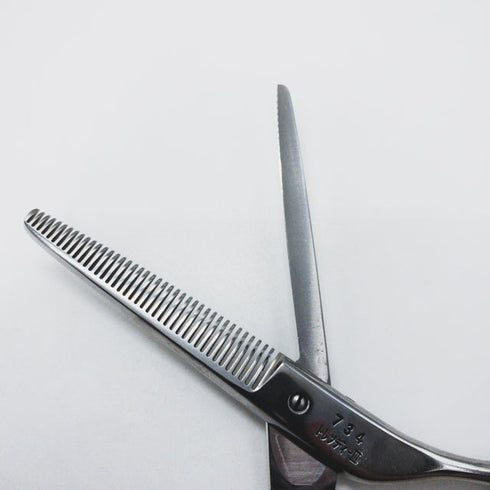 【ヒカリシザーズHIKARI光シザーHIKARI SCISSORS】TRENDYⅢトレンディ3 734 オフセット シザー セニング 美容ハサミ すきばさみ 美容師 理容師 約10% 右利き 6インチ 中古 sc1584