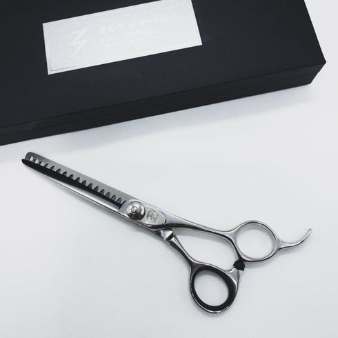 【モルクシザーMork】Goblet SR-17逆刃 オフセット シザー セニング 美容ハサミ すきばさみ 美容師 理容師 約50~60% 右利き 6インチ 中古 sc1588