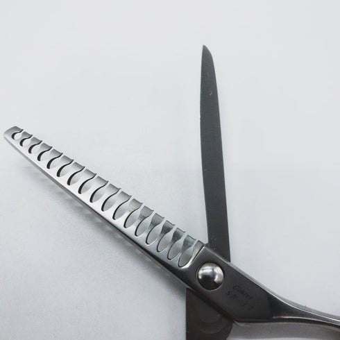 【モルクシザーMork】Goblet SR-17逆刃 オフセット シザー セニング 美容ハサミ すきばさみ 美容師 理容師 約50~60% 右利き 6インチ 中古 sc1588