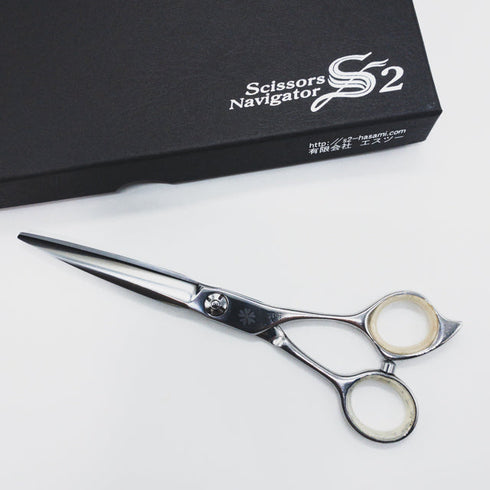 【Scissors Navigator S2エスツー】ABBEYコラボ シザー メガネ 理容 美容ハサミ 美容師 理容師 右利き 6.3インチ 中古 sc1639