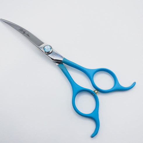 【333ドッグケア333dog care】カラフル カーブシザー トリミングシザー メガネ 右利き トリマー ペット 6.7インチ 中古 sc165