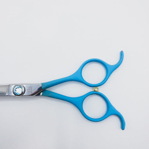 【333ドッグケア333dog care】カラフル カーブシザー トリミングシザー メガネ 右利き トリマー ペット 6.7インチ 中古 sc165